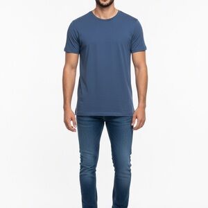 Jack Archer Men XXL Anytime Short Sleeve Leisure Stretch Blue Crew Neck T-Shirt